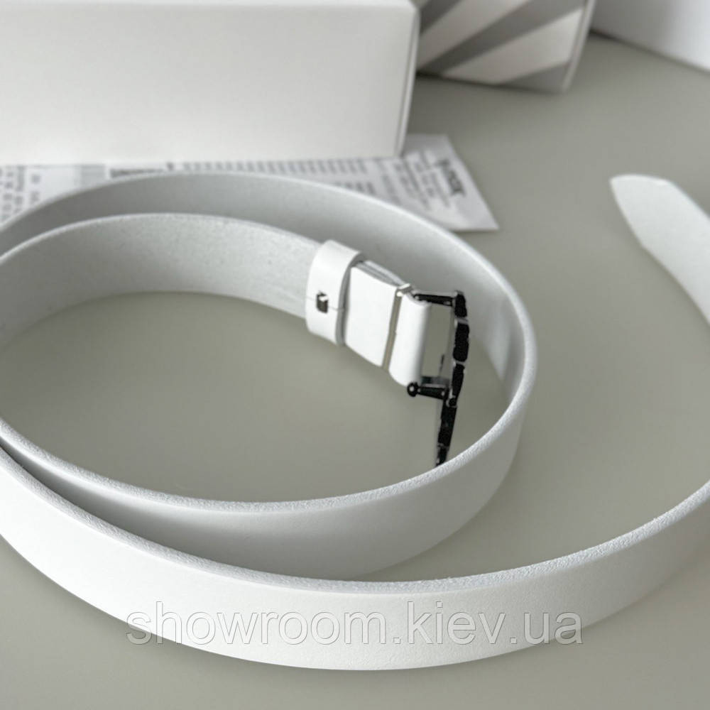 Жіночий білий ремінь шкіряний Celine grey (3 cм) Київ - фото 3