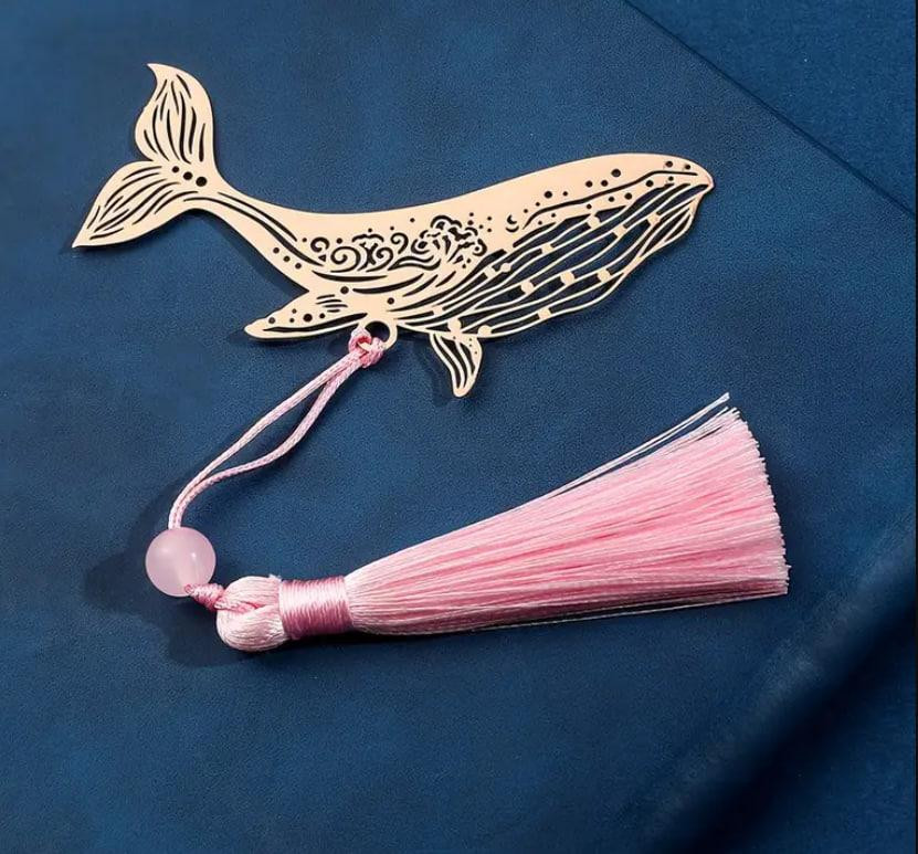 Вінтажна металева закладка Кит з бахромою. ОригІнальна закладка для книжок. Подарунок для книголюбів Київ - фото 1