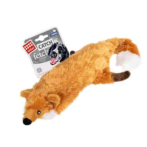 Игрушка для собак Лиса с большой пищалкой GiGwi Catch&fetch, искусственный мех, 63 см Киев