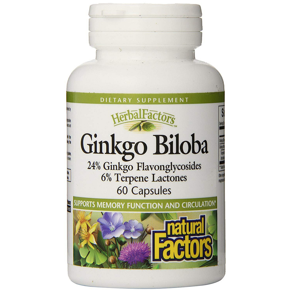 Гінкго Білоба Natural Factors Ginkgo Biloba 60mg 60 Capsules Луцьк - фото 1