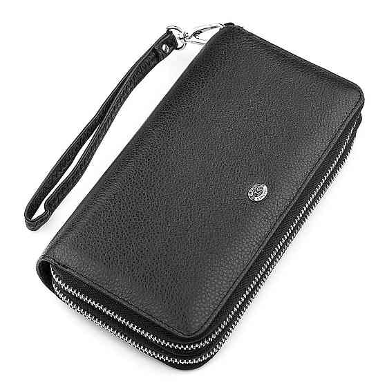 Чоловічий гаманець ST Leather 18451 (ST127) натуральна шкіра Чорний Київ