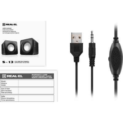 Акустическая система REAL-EL S-13 USB Black (EL121100021) Винница