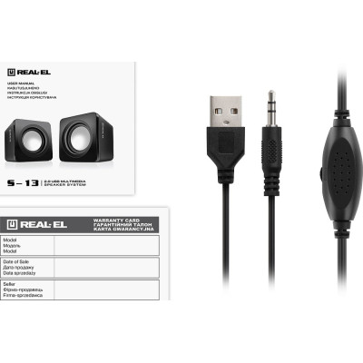 Акустическая система REAL-EL S-13 USB Black (EL121100021) Винница - изображение 3