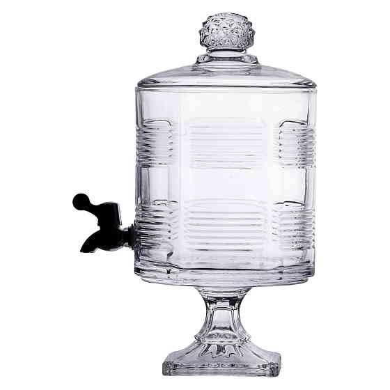 Лимонадниця з краном на підставці скляна 4,5 л прозора HP-19-2 Київ