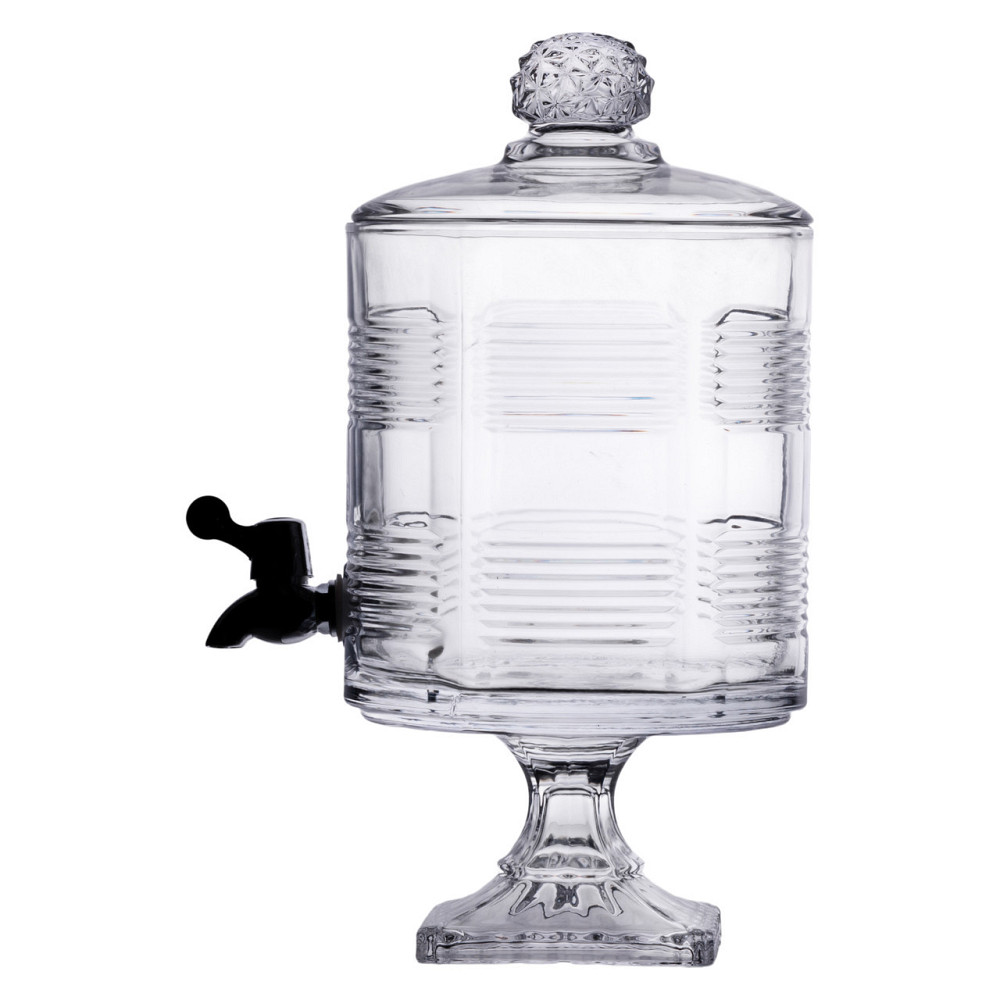 Лимонадниця з краном на підставці скляна 4,5 л прозора HP-19-2 Київ - фото 1