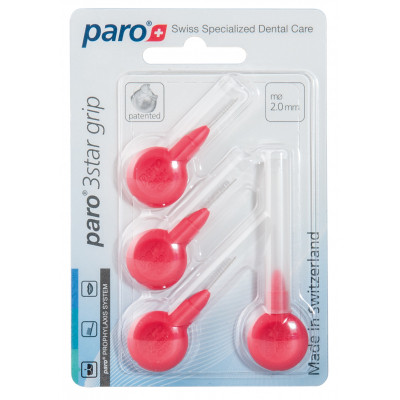 Щетки для межзубных промежутков Paro Swiss 3star grip xxx-тонкие 2 мм 4 шт. (7610458010914) Винница - изображение 2