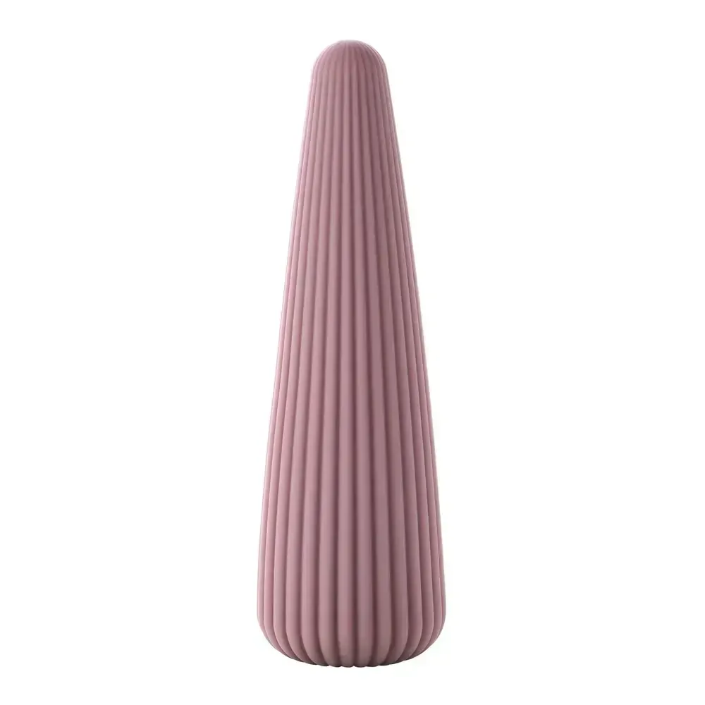 Вібратор для клітора Sweet Em Cone у формі конуса, ребристий, фіолетовий, 12,8 × 3,8 см Sex Aura Київ - фото 1