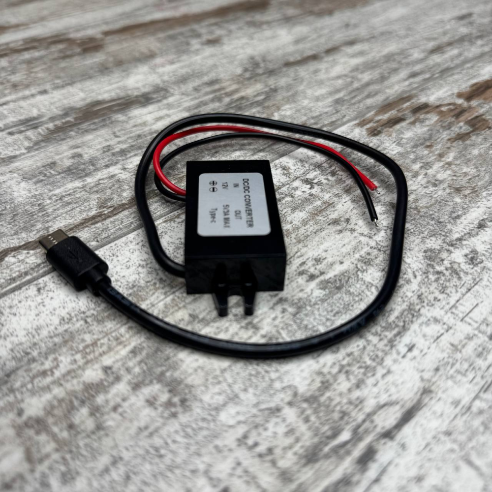 Перетворювач напруги 12В–5В 3А Type-C, блок живлення для авто зі схованою проводкою, адаптер USB Київ - фото 4