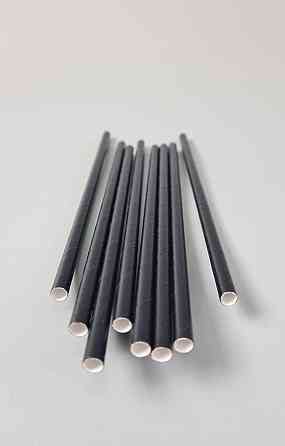 Соломка трубочка паперова 25 шт. чорна (1 пачка) Харків