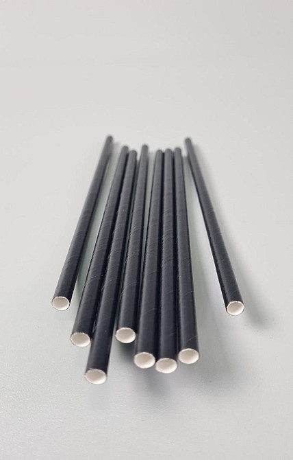 Соломка трубочка бумажная  25шт черная (1 пачка) Харьков - изображение 1