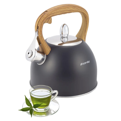 Чайник 2,5 л з нержавіючої сталі зі свистком і ручкою soft touch KAMILLE 1096 Житомир - фото 2