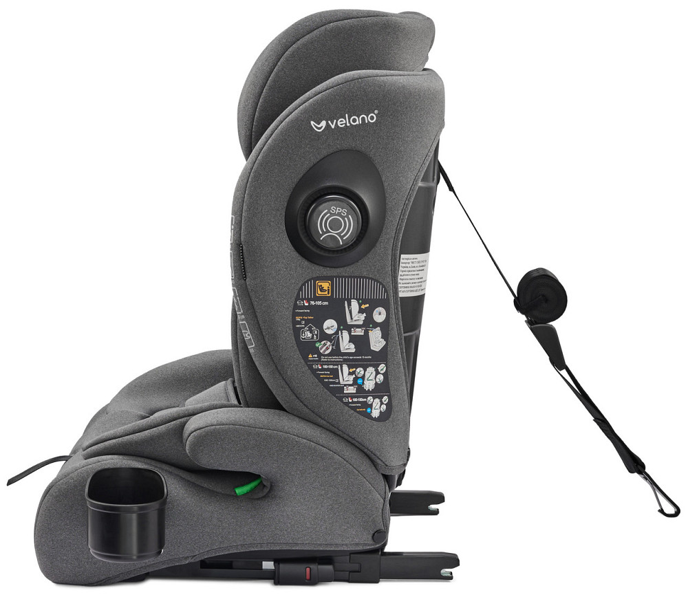Автокрісло VELANO Flexo i-Size 76–150 см, ISOFIX + Top Tether/ремінь, grey Київ - фото 3