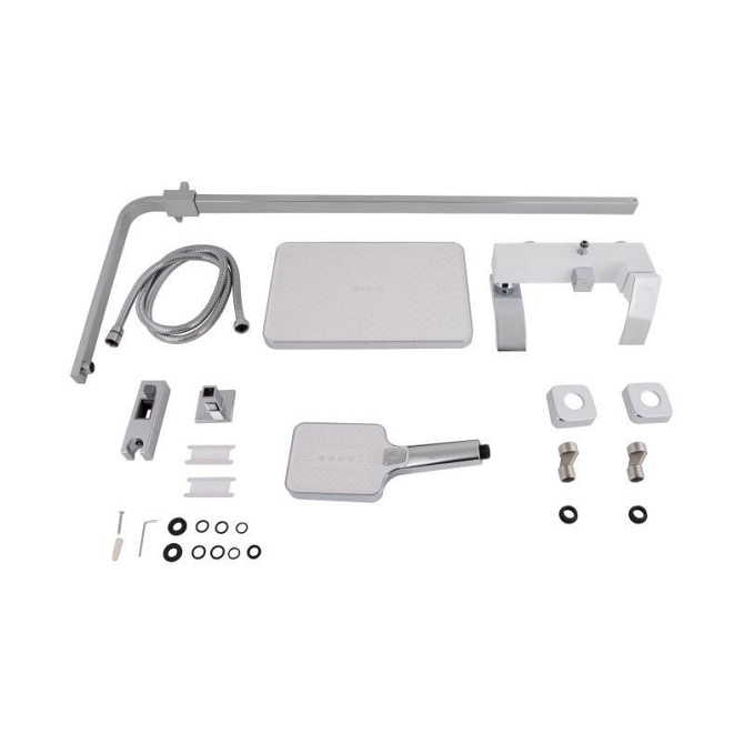 Душевая система из латуни Qtap Swan Cascada на три потребителя (с изливом) QTSWA111CRW45570 Chrome/White Харьков - изображение 9