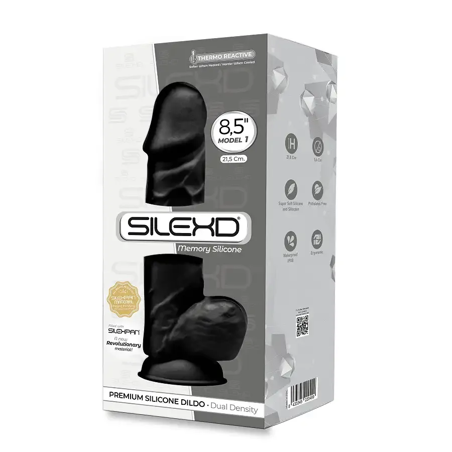 Фалоімітатор SilexD Norman Black (MODEL 4 size 8.5in), двошаровий, силікон + Silexpan, діаметр 5 см Львів - фото 3