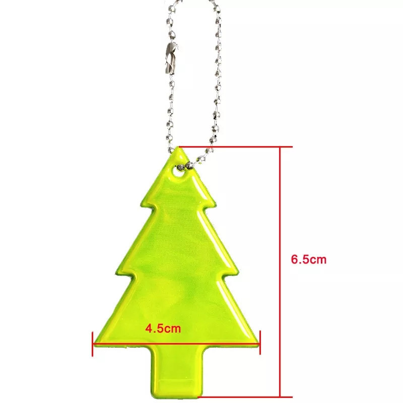Брелок світловідбиваючий Ялинка 45 на 65 мм салатовий Київ - фото 2