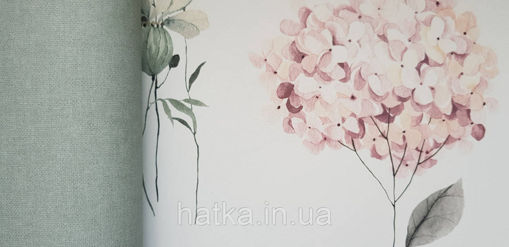 Шпалери флізелінові екологічно чисті Rasch Kids World 0.53х10 дитячі квіти рожеві сірі коричневі на білому Київ - фото 3
