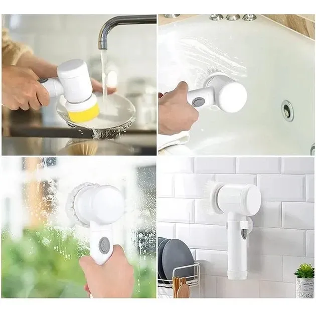 Электрическая щетка 5в1 для уборки и мойки посуды с 3 насадками Magic Brush на батарейках Киев - изображение 10