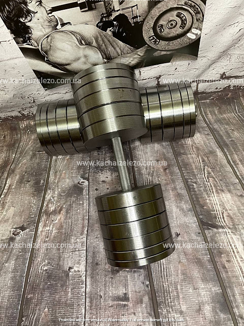 Гантели наборные 2 по 54 кг Гантели, гири, штанги и диски металлические без покрытия Киев - изображение 9