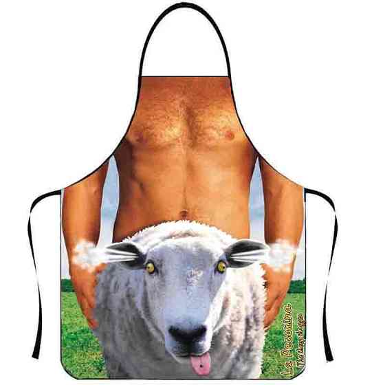 Фартух з приколом Чоловік та коза 75 на 60 см різнобарвний Київ