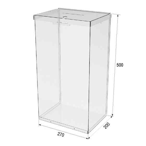 Ящик EKOSTAR с замком для пожертвований и сбора денег 270x200x500. Объем 27 литров Киев