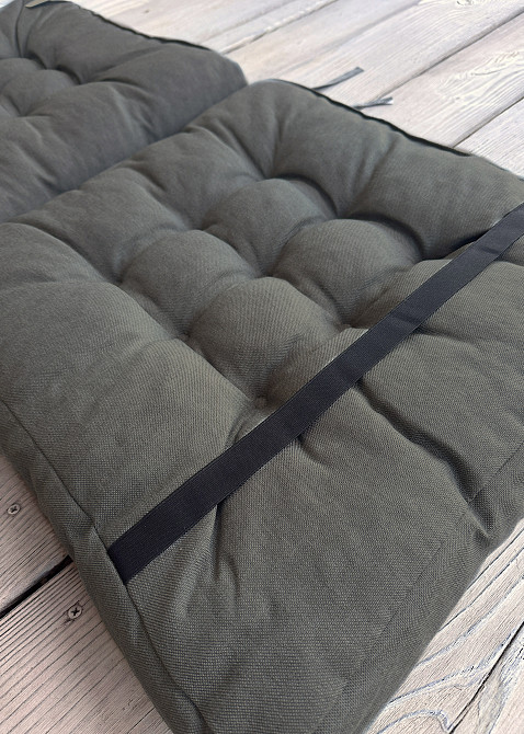 Подушка для стільців (50x120х8 см) подвійна Decorator Sawana колір хакі 84-141 Київ - фото 5