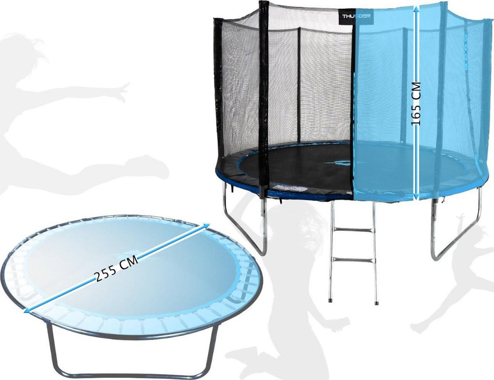 Батут THUNDER OUTSIDE PRO з зовнішньою сіткою 8 футів 244 см чорно-блакитний Київ - фото 2