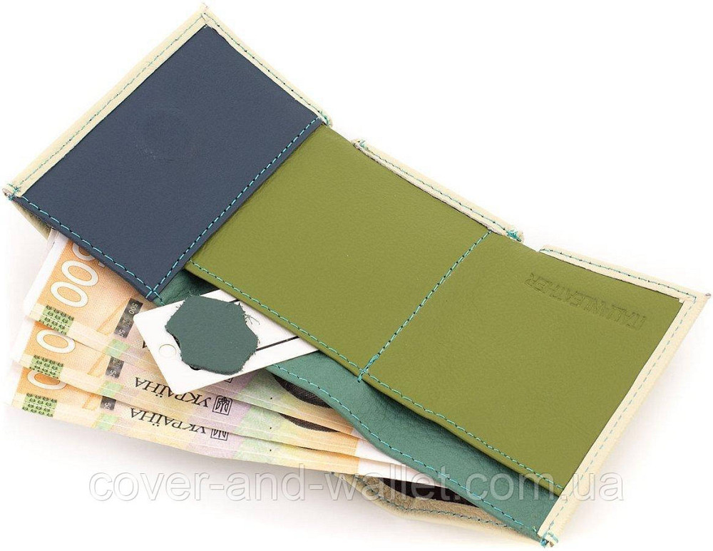 Маленький жіночий шкіряний гаманець білого кольору з монетницею ST Leather Київ - фото 6