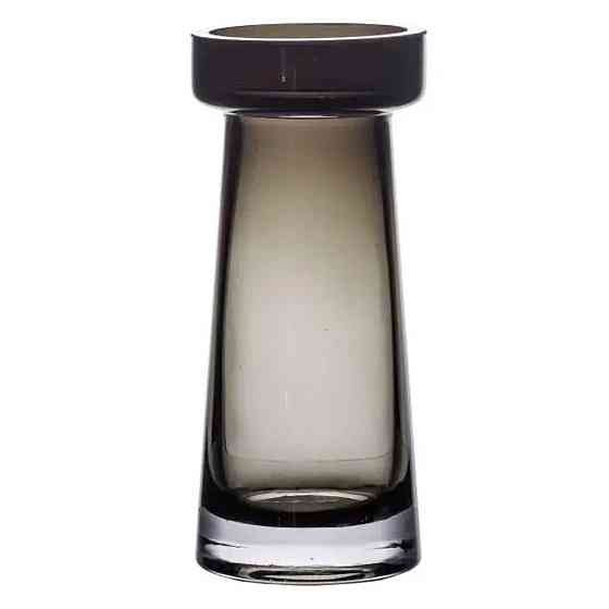 Прозора скляна ваза для квітів 20 см, чорна Київ