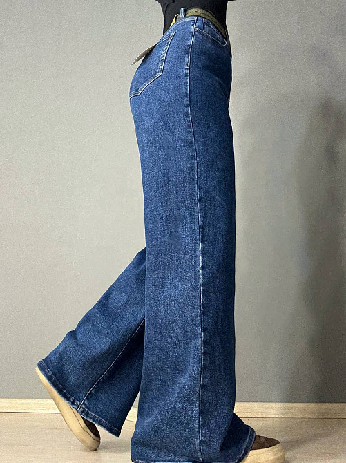 Джинсы женские Derun 8199 палаццо широкие с ремнем синие, синий, 26, 26, 67 см, 99 см Киев - изображение 12