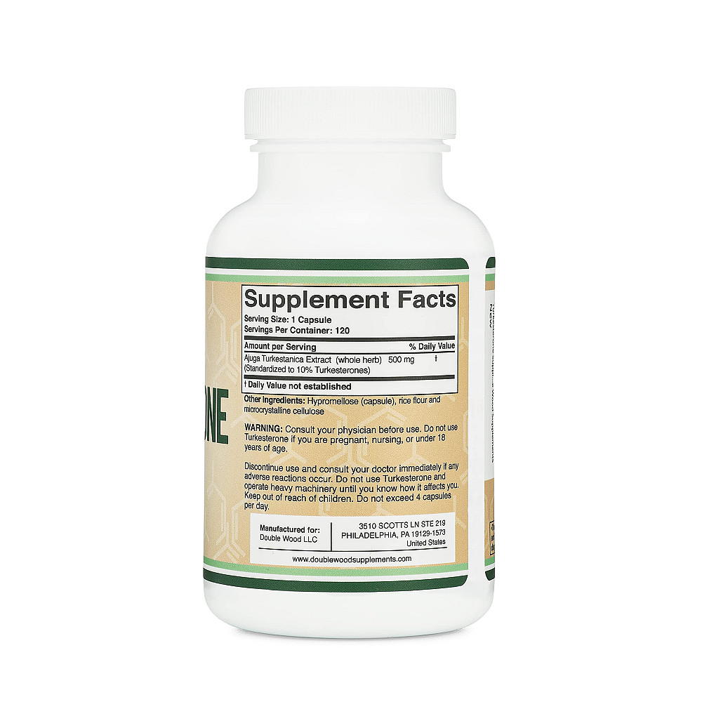 Туркестерон Double Wood Ajuga Turkestanica Extract 500 mg Standardized to 10% Turkesterones 120 capsules Луцк - изображение 2