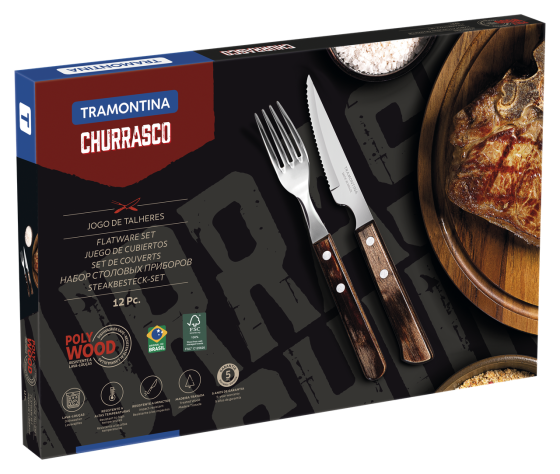 Набір приборів для гриля Tramontina Barbecue Polywood, 12 предметів (6584534) Київ