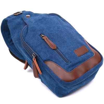 Сумка Vintage Текстильная мужская через плечо Синяя (20387) Винница