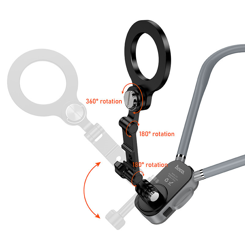 Кріплення для телефона на шию HOCO K31 Campo magnetic neck-hanging holder Black Gray Одеса - фото 6