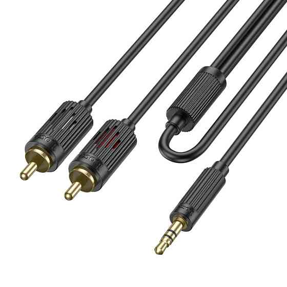 Аудiокабель HOCO UPA28 3.5mm male to double lotus RCA, 1,5m, Black Одеса