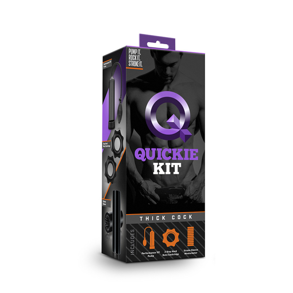 Набор для стимуляции и накачивания пениса Blush Quickie Kit черный Sex Aura Киев - изображение 2