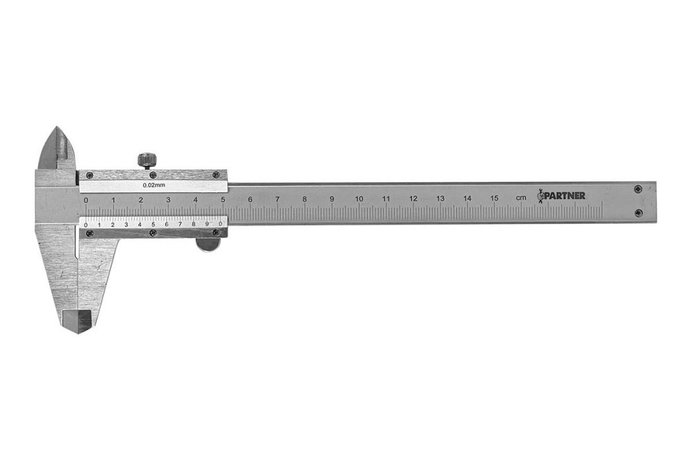 Штангенциркуль (0-150 мм, 0.02 мм; внутр. Ø, покликаний. Ø + глибиномер), в пластиковому футлярі PARTNER PA-5096P1 Одеса - фото 1