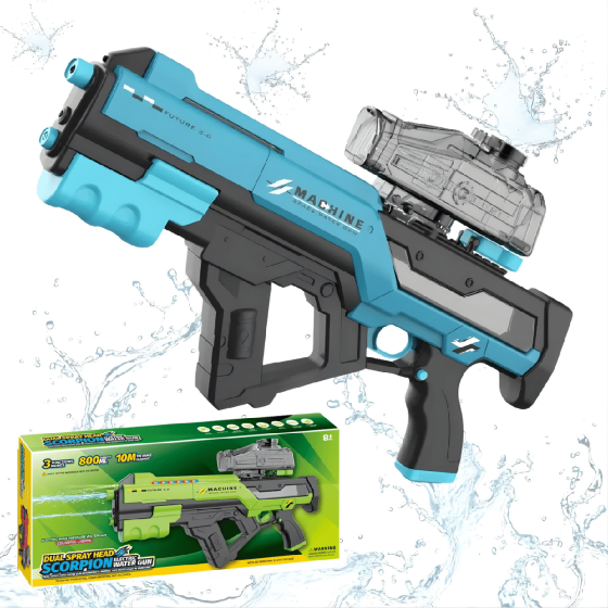 Водяний пістолет для дітей, електричний водяний автомат «Скорпіон» дитячий з автоматичним наповненням водою, синій Кам'янець-Подільський