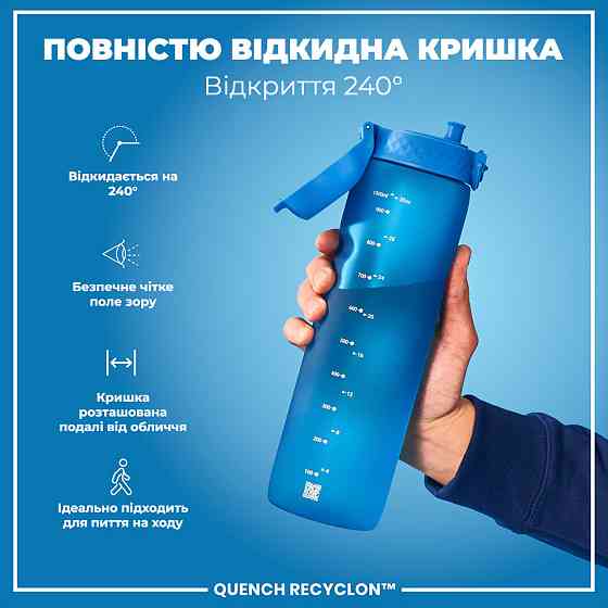 Пляшка для води ION8 1000 мл. (ЕКО пляшка) BPA Free, Blue Кам'янське
