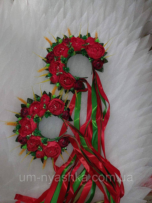 Віночок ободок з квітами "Сценічний з колосками та стрічками" Кривий Ріг - фото 8