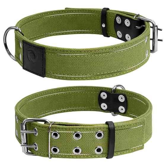 Нашийник для собак бавовняна тасьма CoLLaR Брезент подвійний (ширина 45мм, довжина 56-71см) Коломия