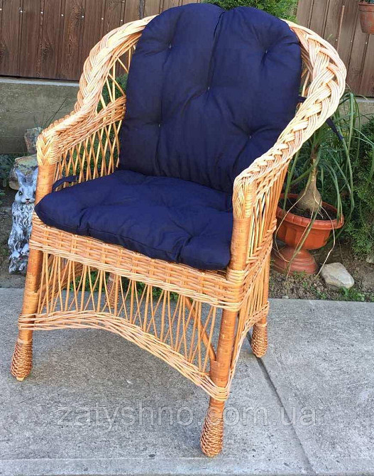 Кресло плетеное с синей накидкой Киев - изображение 6