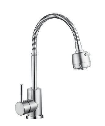 Смеситель для кухни WEZER EKO4D-01 с рефлекторным изливом, нержавеющая сталь Киев - изображение 1