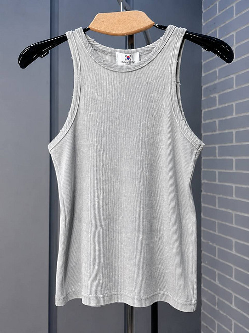 Майка женская YI FANG 501-2733 вареная в рубчик one size, светло-серый, one size Киев - изображение 11