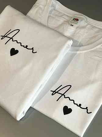 Парні футболки для хлопця та дівчини з написом Amore Чернівці