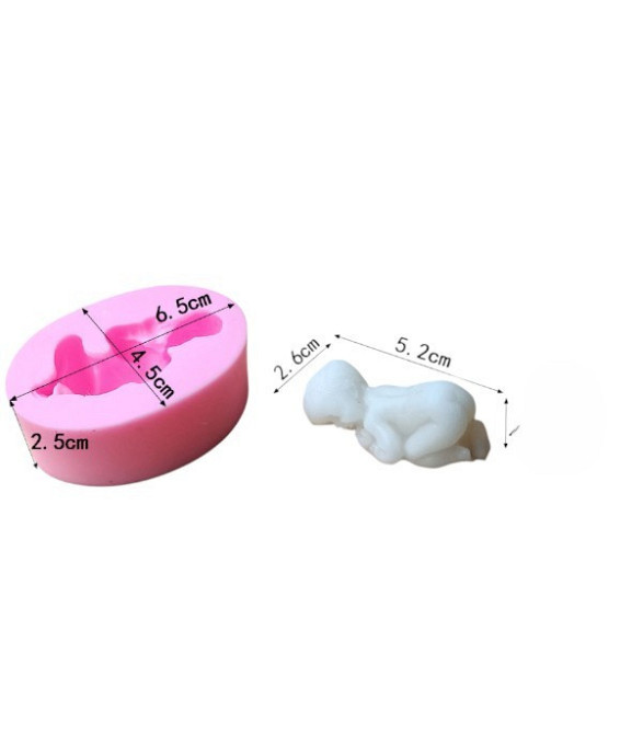 Молд силиконовый Младенец 65 на 45 мм розовый Киев - изображение 2