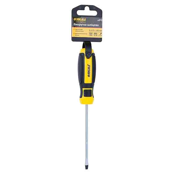 Отвертка шлицевая SL 4.0×100мм CrV Mega SIGMA (4009181) Ровно