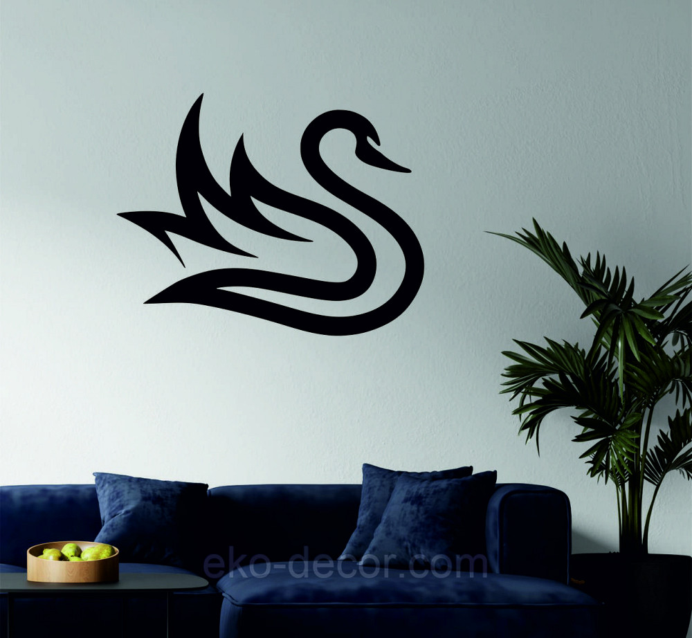 Декоративне настінне Панно «Лебідь», Декор на стіну 70*56 см, Чорний Київ - фото 2