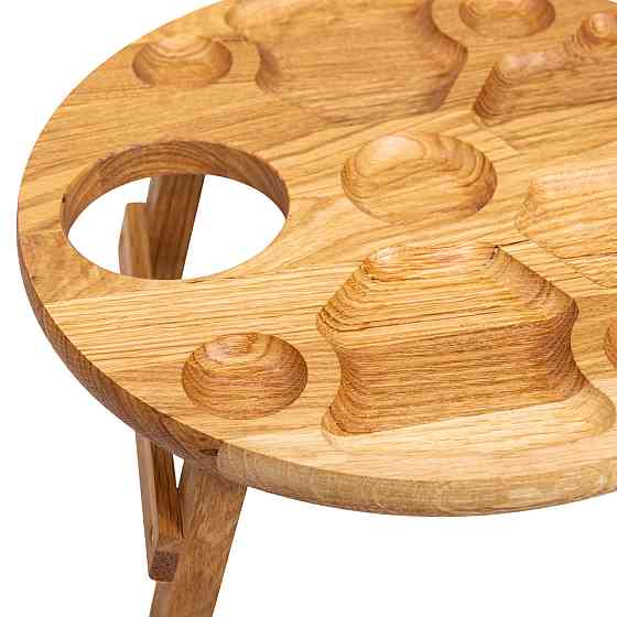 Круглый деревянный винный столик на ножках 35 см Киев