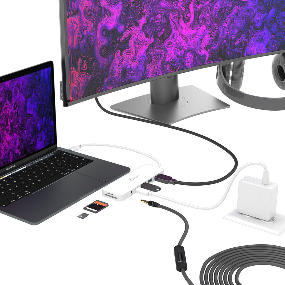 USB-хаб J5create USB-C 6-в-1 White (JCD373-N) ( 13803 ) Харків - фото 6