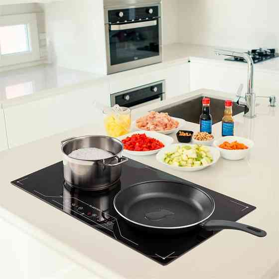 Індукційна варильна панель Deejay free zone 3500 Вт, склокераміка, сенсорний чорний колір (Німеччина, читати Рівне